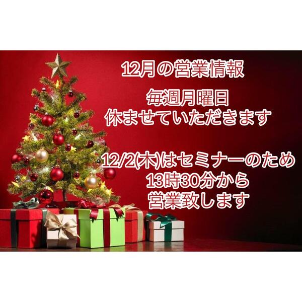 12月の営業情報