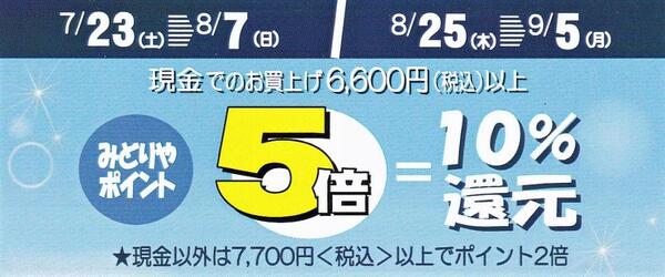 最大10%ポイント還元!みどりや会員様限定セール💄